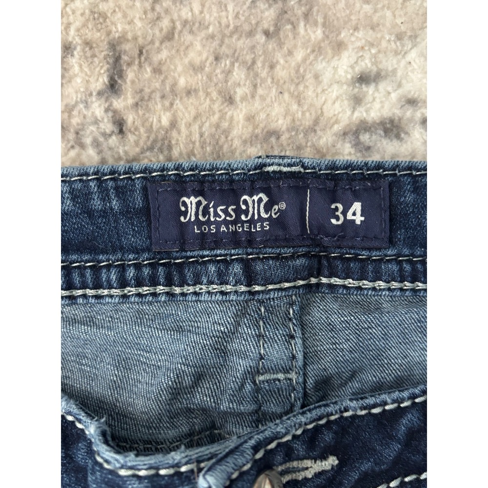 Miss Me Dark Indigo Boot Cut Jeans with Fading - Picture 8 of 13